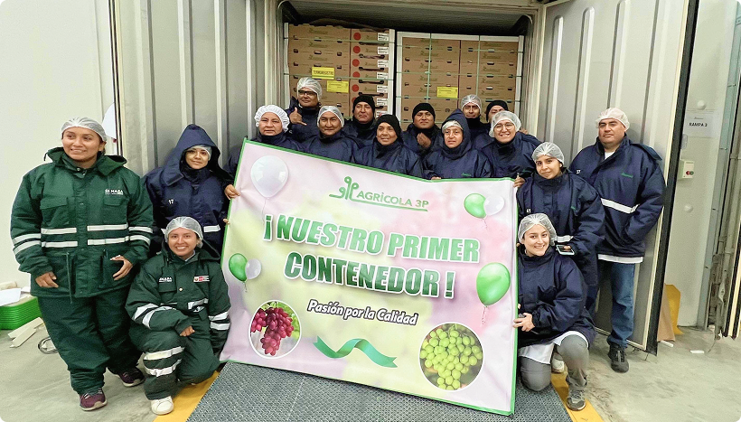 First shipment from our new packing house! A milestone for SOCIEDAD AGRÍCOLA 3P